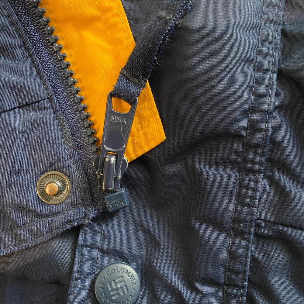 COLUMBIA 'BUGABOO' JACKET NAVY GREEN YELLOW SIZE LARGE PREOWNED - Picture 8 of 16
